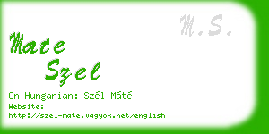 mate szel business card